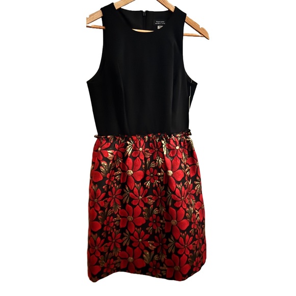 Tahari Arthur S. Levine Black, Gold, & Red Floral - Picture 1 of 6